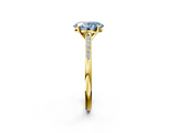 Yellow gold Fancy Blue Oval  Cut Channel Set Solitaire Engagement Ring with Four-Prong Setting_214