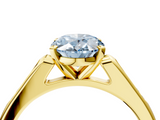 Yellow gold Fancy Blue Oval  Cut Channel Set Solitaire Engagement Ring with Four-Prong Setting_216