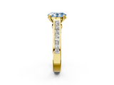 Yellow gold Fancy Blue Oval  Cut Channel Set Solitaire Engagement Ring with Prong Setting_22