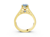 Yellow gold Fancy Blue Oval  Cut Channel Set Solitaire Engagement Ring with Prong Setting_23
