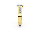 Yellow gold Fancy Blue Oval Cut Cut Channel Set Solitaire Ring with Four-Prong Setting_2