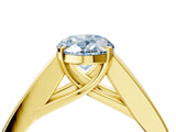 Yellow gold Fancy Blue Oval Cut Cut Channel Set Solitaire Ring with Four-Prong Setting_4