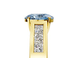 Yellow gold Fancy Blue Oval Cut Cut Channel Set Solitaire Ring with Four-Prong Setting_5