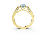 Yellow gold Fancy Blue Oval Cut Cut Diamond Channel Set Solitaire Ring with Four-Prong Setting_3
