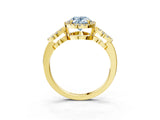 Yellow gold Fancy Blue Oval Cut Cut Halo Diamond Infinity Band with Four-Prong Setting_3