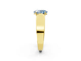 Yellow gold Fancy Blue Oval Cut Diamond Channel Set Solitaire Ring with Four-Prong Setting_14