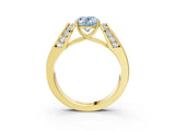 Yellow gold Fancy Blue Oval Cut Diamond Channel Set Solitaire Ring with Four-Prong Setting_15