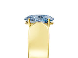 Yellow gold Fancy Blue Oval Cut Diamond Channel Set Solitaire Ring with Four-Prong Setting_17