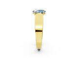 Yellow gold Fancy Blue Oval Cut Diamond Channel Set Solitaire Ring with Four-Prong Setting_26