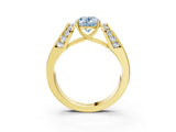 Yellow gold Fancy Blue Oval Cut Diamond Channel Set Solitaire Ring with Four-Prong Setting_27