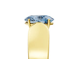 Yellow gold Fancy Blue Oval Cut Diamond Channel Set Solitaire Ring with Four-Prong Setting_29