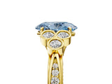 Yellow gold Fancy Blue Oval  Cut Diamond Engagement Ring with Bezel Set Round Side Stones and Prong Setting_54