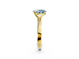 Yellow gold Fancy Blue Oval Cut Diamond Engagement Ring with Side Stone Accents and Four-Prong Setting_62