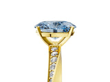 Yellow gold Fancy Blue Oval Cut Diamond Engagement Ring with Side Stone Accents and Four-Prong Setting_65