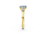 Yellow gold Fancy Blue Oval  Cut Diamond Five-Stone Prong Set White Gold Ring_34