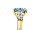 Yellow gold Fancy Blue Oval  Cut Diamond Five-Stone Prong Set White Gold Ring_37