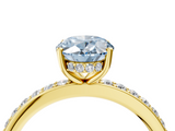 Yellow gold Fancy Blue Oval  Cut Diamond Pavé Band Ring with Four-Prong Setting_26