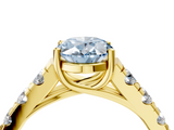 Yellow gold Fancy Blue Oval  Cut Diamond Pavé Band Solitaire with Four-Prong Setting_7