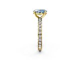 Yellow gold Fancy Blue Oval  Cut Diamond Pavé Band with Four-Prong Setting_23