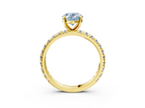 Yellow gold Fancy Blue Oval  Cut Diamond Pavé Band with Four-Prong Setting_24