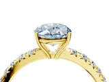 Yellow gold Fancy Blue Oval Cut Diamond Pavé Solitaire Engagement Ring with Four-Prong Setting_89