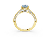 Yellow gold Fancy Blue Oval  Cut Diamond Pave Band with Four-Prong Setting_41