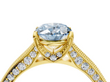 Yellow gold Fancy Blue Oval  Cut Diamond Pave Band with Four-Prong Setting_42