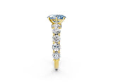 Yellow gold Fancy Blue Oval Cut Diamond Side Stone Engagement Ring with Four-Prong Setting_38