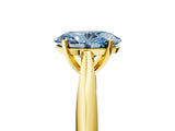 Yellow gold Fancy Blue Oval Cut Diamond Solitaire Engagement Ring with Cathedral Setting and Four-Prong Mount_105