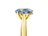 Yellow gold Fancy Blue Oval Cut Diamond Solitaire Engagement Ring with Cathedral Setting and Four-Prong Mount_17