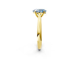 Yellow gold Fancy Blue Oval Cut Diamond Solitaire Engagement Ring with Cathedral Setting and Four-Prong Mount_44