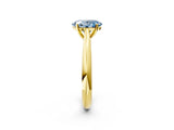 Yellow gold Fancy Blue Oval Cut Diamond Solitaire Engagement Ring with Cathedral Setting and Four-Prong Mount_92
