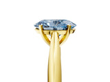 Yellow gold Fancy Blue Oval Cut Diamond Solitaire Engagement Ring with Cathedral Setting and Four-Prong Mount_95