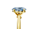 Yellow gold Fancy Blue Oval Cut Diamond Solitaire Engagement Ring with Classic Band and Four-Prong Setting_109