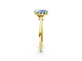 Yellow gold Fancy Blue Oval Cut Diamond Solitaire Engagement Ring with Classic Band and Four-Prong Setting_26