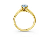 Yellow gold Fancy Blue Oval Cut Diamond Solitaire Engagement Ring with Classic Band and Four-Prong Setting_27