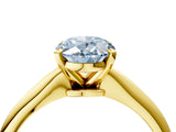 Yellow gold Fancy Blue Oval Cut Diamond Solitaire Engagement Ring with Classic Band and Four-Prong Setting_28