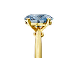 Yellow gold Fancy Blue Oval Cut Diamond Solitaire Engagement Ring with Classic Band and Four-Prong Setting_29
