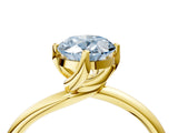 Yellow gold Fancy Blue Oval Cut Diamond Solitaire Engagement Ring with Four-Prong Setting and Classic Band_24
