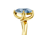Yellow gold Fancy Blue Oval Cut Diamond Solitaire Engagement Ring with Four-Prong Setting and Classic Band_25