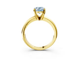 Yellow gold Fancy Blue Oval Cut Diamond Solitaire Engagement Ring with Round Band and Four-Prong Setting_157