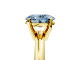 Yellow gold Fancy Blue Oval Cut Diamond Solitaire Engagement Ring with Round Band and Four-Prong Setting_159
