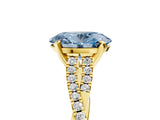 Yellow gold Fancy Blue Oval Cut Diamond Solitaire Engagement Ring with Twisted Pavé Band and Four-Prong Setting_54