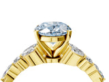 Yellow gold Fancy Blue Oval Cut Diamond Solitaire Ring with Side Stones and Four-Prong Setting_84