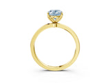 Yellow gold Fancy Blue Oval Cut Diamond Solitaire Ring with Thin Band and Prong Setting_15
