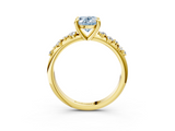 Yellow gold Fancy Blue Oval  Cut Diamond Vine Band with Four-Prong Setting_57