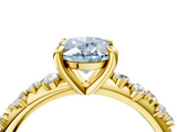 Yellow gold Fancy Blue Oval  Cut Diamond Vine Band with Four-Prong Setting_58