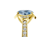 Yellow gold Fancy Blue Oval  Cut Halo Diamond Ring with Channel Set Band and Four-Prong Setting_37