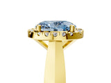 Yellow gold Fancy Blue Oval  Cut Halo Solitaire Engagement Ring with Square Band and Four-Prong Setting_71