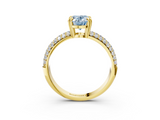 Yellow gold Fancy Blue Oval  Cut Pave Diamond Engagement Ring with Channel Set Band and Four-Prong Setting_23